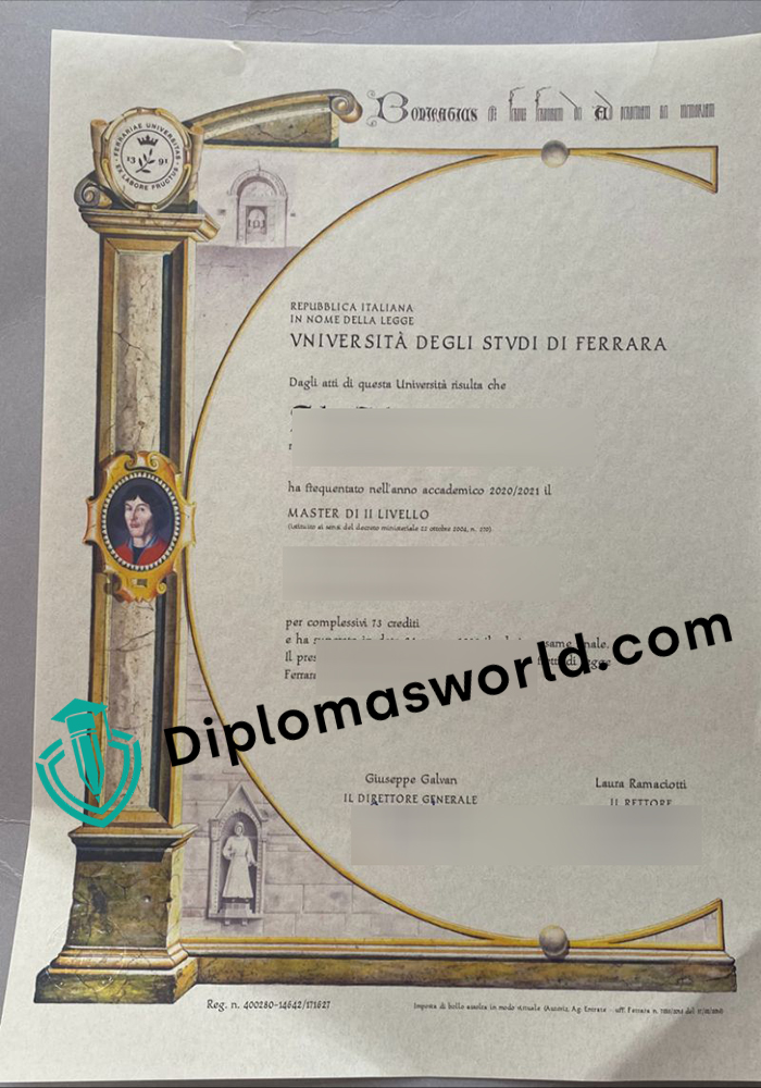 Università degli Studi di Ferrara diploma Università degli Studi di Ferrara diploma