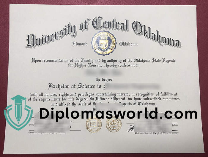 University of Central Oklahoma diploma, UCO degree University of Central Oklahoma diploma, UCO degree