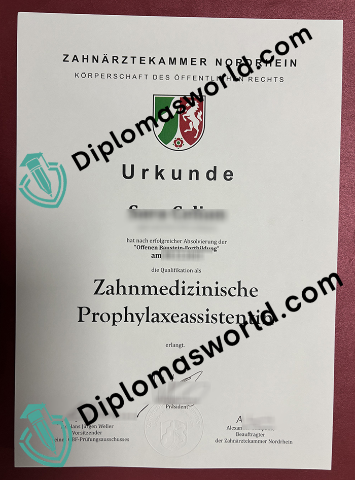 Zahnärztekammer Nordrhein Urkunde Zahnärztekammer Nordrhein Urkunde