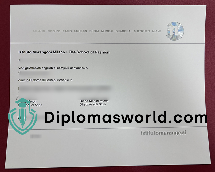 Istituto Marangoni Milano diploma, Istituto Marangoni Laurea