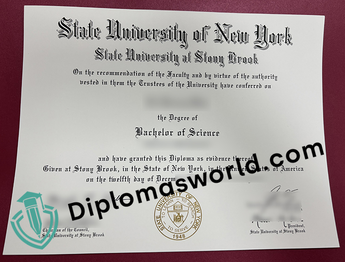 State University of Stony Brook degree, Stony Brook University diploma