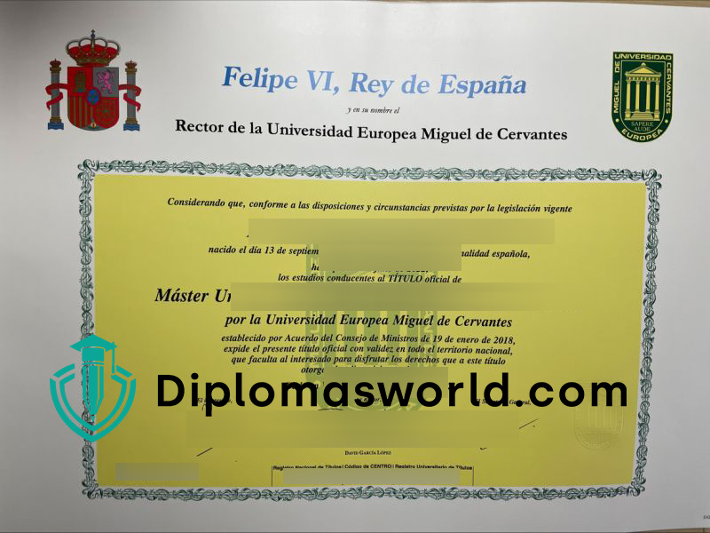 Universidad Europea Miguel de Cervantes Titulo，UEMC diploma