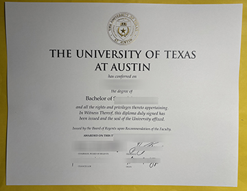 德克萨斯大学奥斯汀分校文凭，University of Texas at Austin diploma